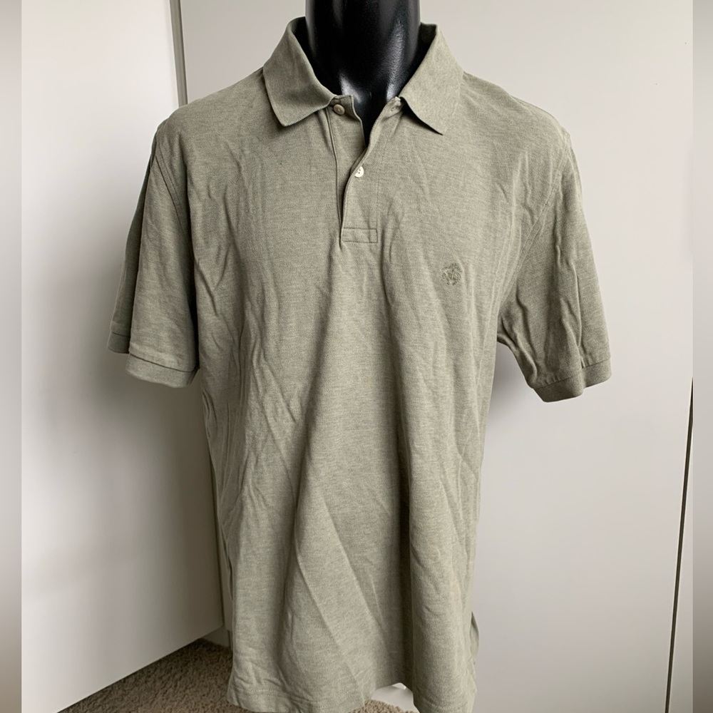 Brooks Brothers 1818 sage green original fit short sleeve polo shirt Large